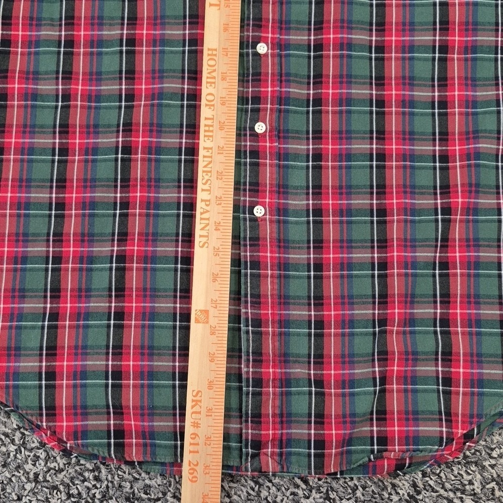 Ralph Lauren Button Down Long Sleeve Blake Mens Large Plaid Red Green - Picture 6 of 7